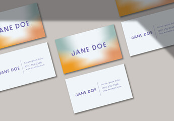 Buisness Card with Green and Yellow Gradient