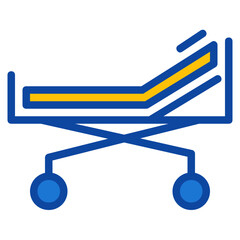 hospital bed two tone icon