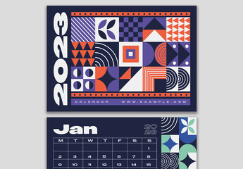 Colourful Geometric 2023 Calendar Template