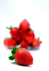 strawberries on white background