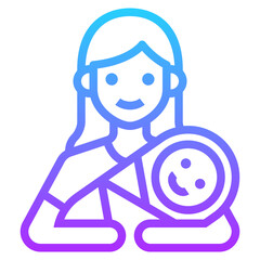 babysitter gradient line icon