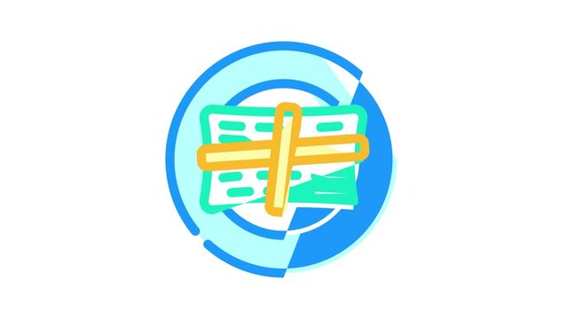 nacatamal banana leaf color icon animation