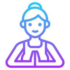 yoga gradient line icon