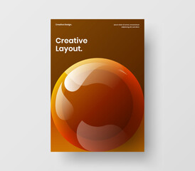 Geometric handbill design vector illustration. Clean 3D balls corporate cover template.