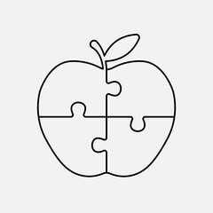Diagram infographic timeline, apple puzzle jigsaw
