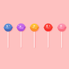 Vector lollipops on isolated background