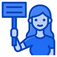 protest blue icon