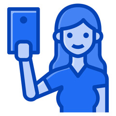 selfie blue icon