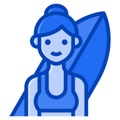 surfing blue icon