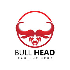 Bull Head Logo, Farm Animal Vector, Livestock Illustration, Company Brand Icon