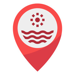 sea flat icon