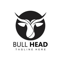 Bull Head Logo, Farm Animal Vector, Livestock Illustration, Company Brand Icon