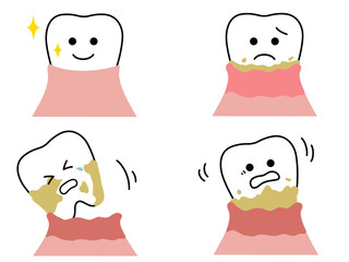 歯のアイコンイラスト6（黒色）