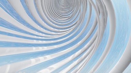 Abstract background white spiral pattern 3d render