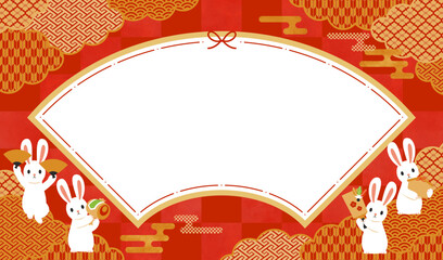 正月タイトルフレーム　うさぎA