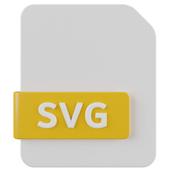 svg file format 3d render icon with transparent background