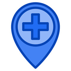hospital blue icon