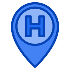 Obraz premium hotel blue icon