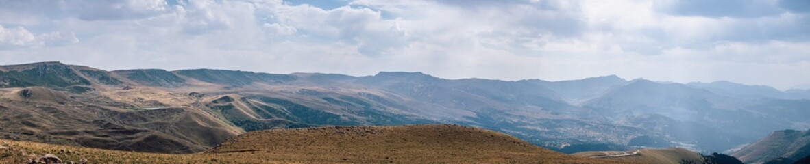 Scattered mountains with a magnificent panorama shot