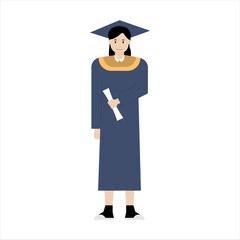 Student Graduation Cartoon Illustration