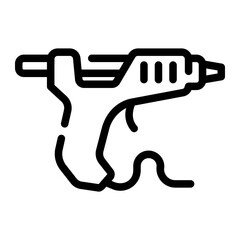glue gun line icon
