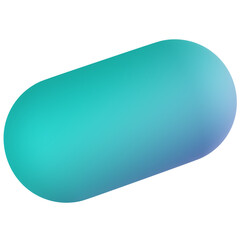 capsule 3d render icon with transparent background