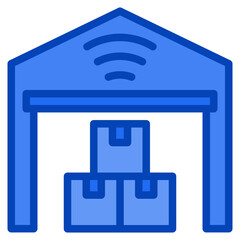 warehouse blue icon