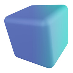 cube 3d render icon with transparent background