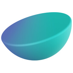 half sphere 3d render icon with transparent background