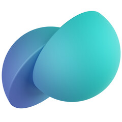 half spheres 3d render icon with transparent background