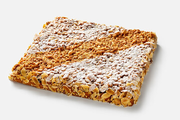 Galette with yeast dough, wild berry confit, nut streusel and almond flakes