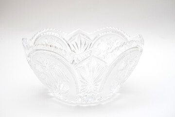 crystal salad vase bowl on a white background