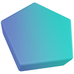 prism pentagonal 3d render icon with transparent background