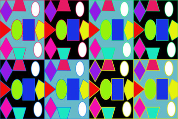 Colorful geometric shapes on background