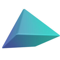 pyramid 3d render icon with transparent background