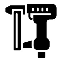 nail gun glyph icon