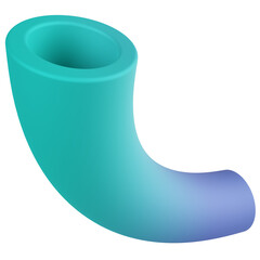 quarter torus 3d render icon with transparent background