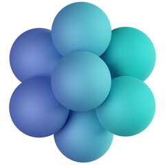 spheres 3d render icon with transparent background