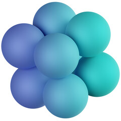 spheres 3d render icon with transparent background