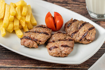 Turkish meatball traditional kofte. Spicy meatballs Kebab or Kebap