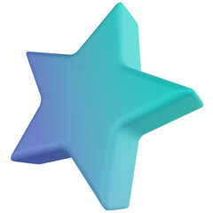 star prism 3d render icon with transparent background