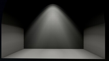 Blank display on background with minimal style and spot light. Blank stand for showing product. 3D rendering.