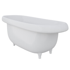 bathtub 3d render icon with transparent background