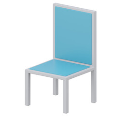 dining chair 3d render icon with transparent background