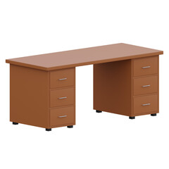office desk 3d render icon with transparent background