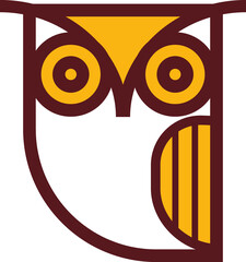 Owl bird color illustration