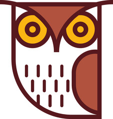 Owl bird color illustration