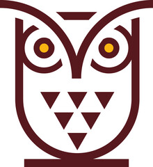 Owl bird color illustration