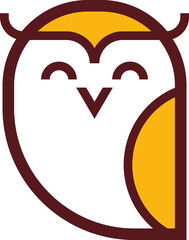 Owl bird color illustration