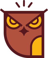 Owl bird color illustration